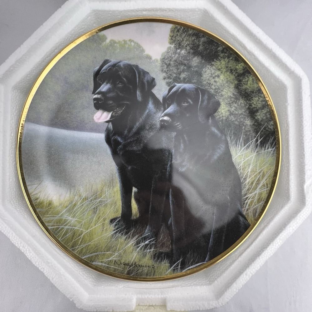 Sporting Companions Franklin Mint Plate by Nigel Hemming Labrador Dog Lab COA - Picture 1 of 7